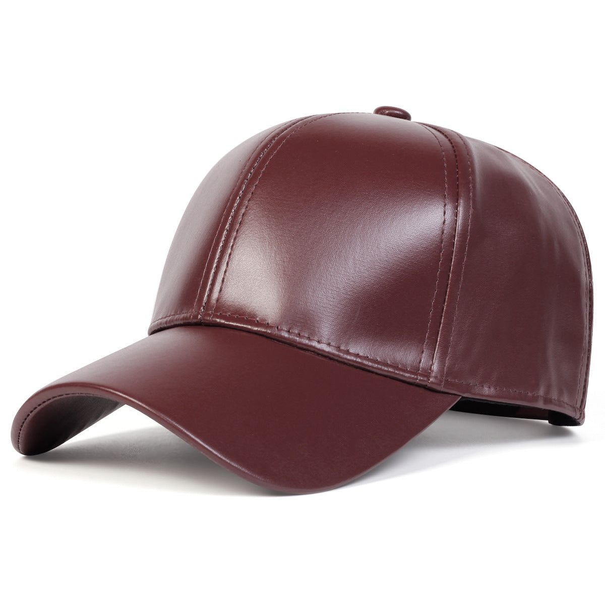 Glossed Faux Leather Cap