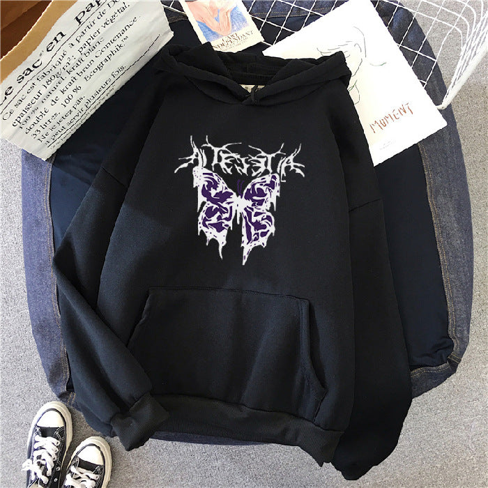 Midnight Butterfly Oversized Hoodie