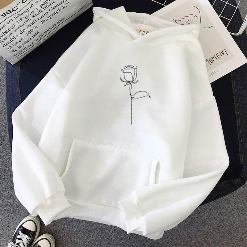 Minimal Rose Oversized Hoodie