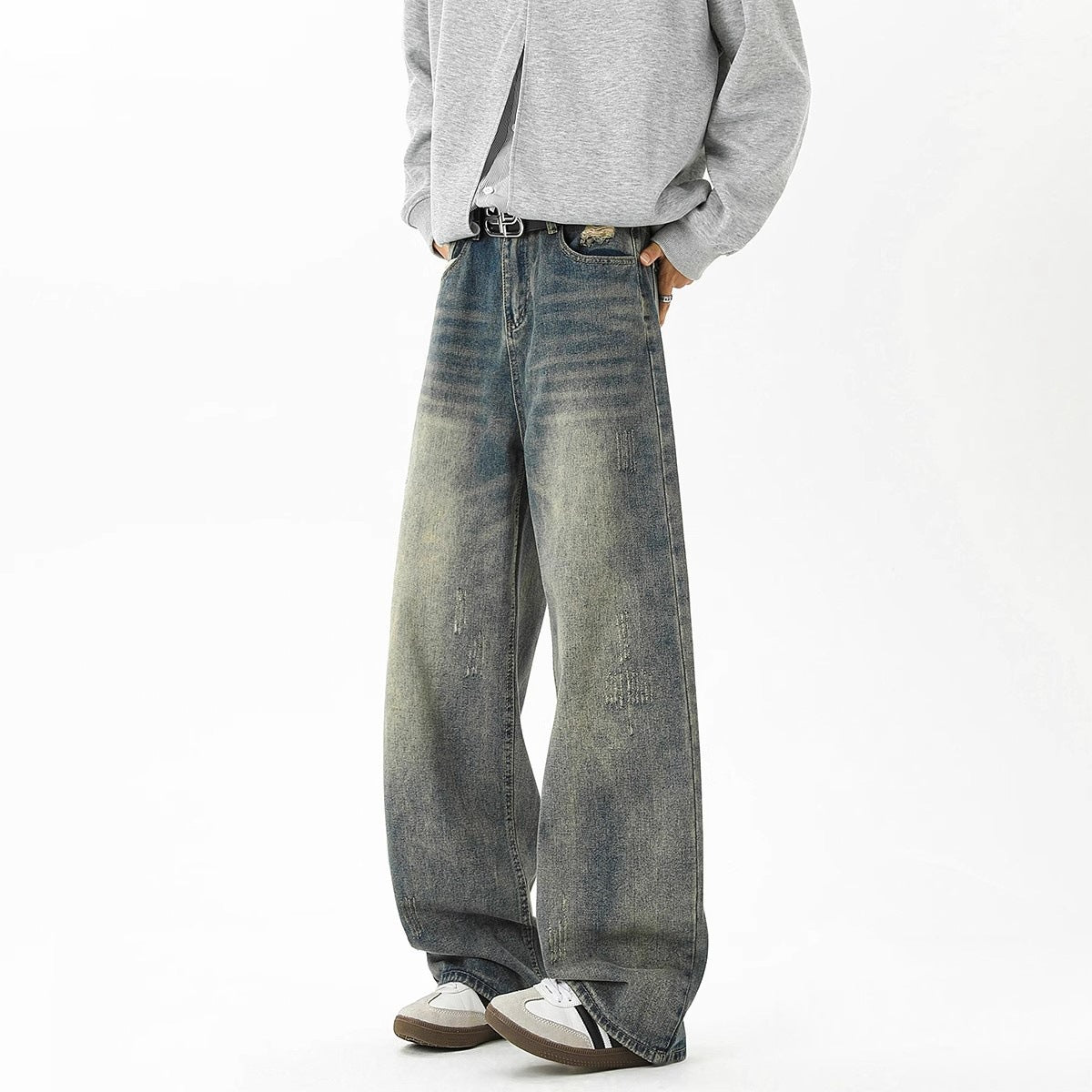 Heritage Wash Wide-Leg Jeans