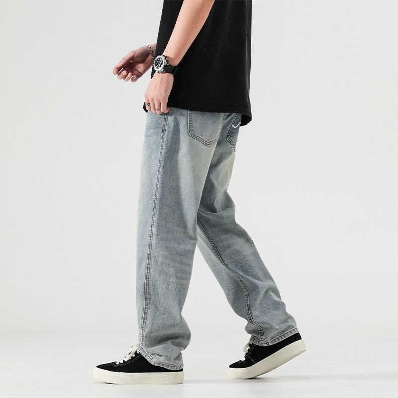 Faded Wide-Leg Jeans
