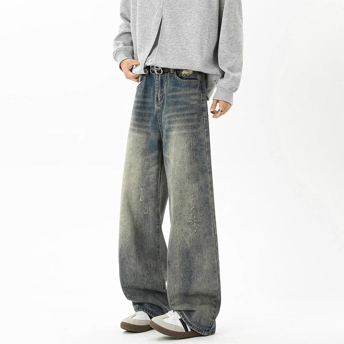 Heritage Wash Wide-Leg Jeans