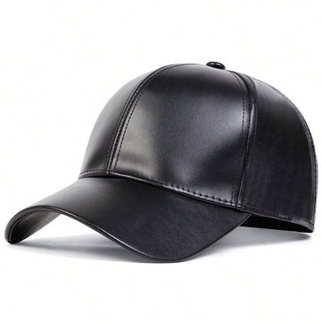 Glossed Faux Leather Cap