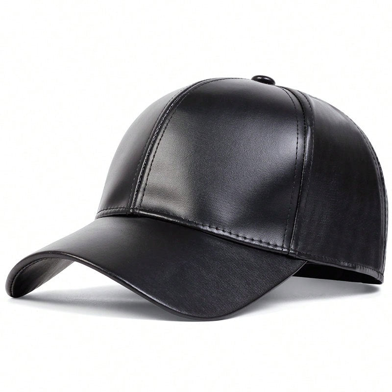 Glossed Faux Leather Cap