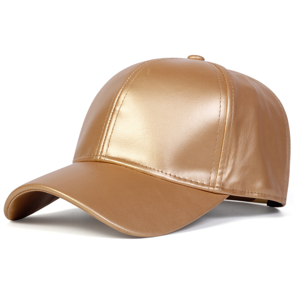 Glossed Faux Leather Cap