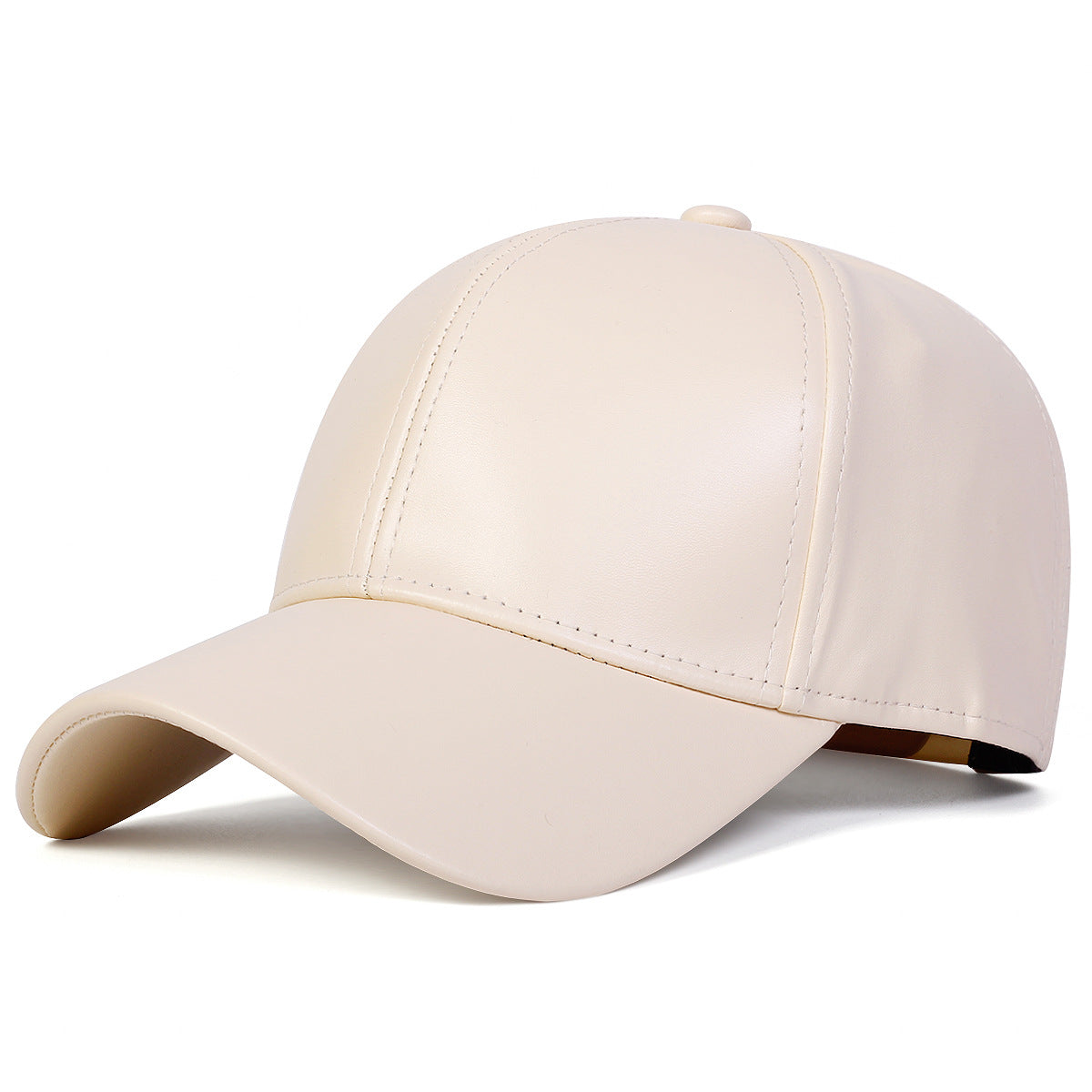 Glossed Faux Leather Cap
