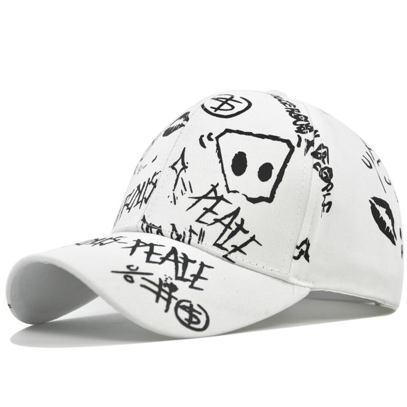 Graffiti Sketch Print Cap