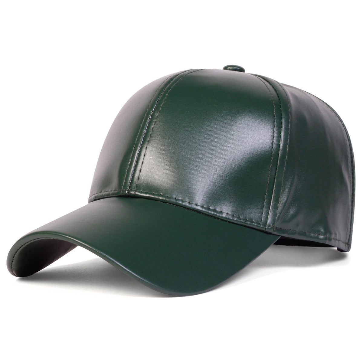Glossed Faux Leather Cap