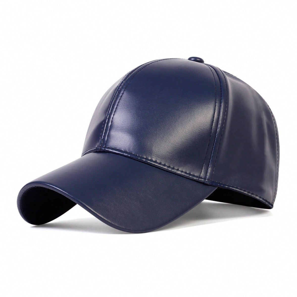 Glossed Faux Leather Cap