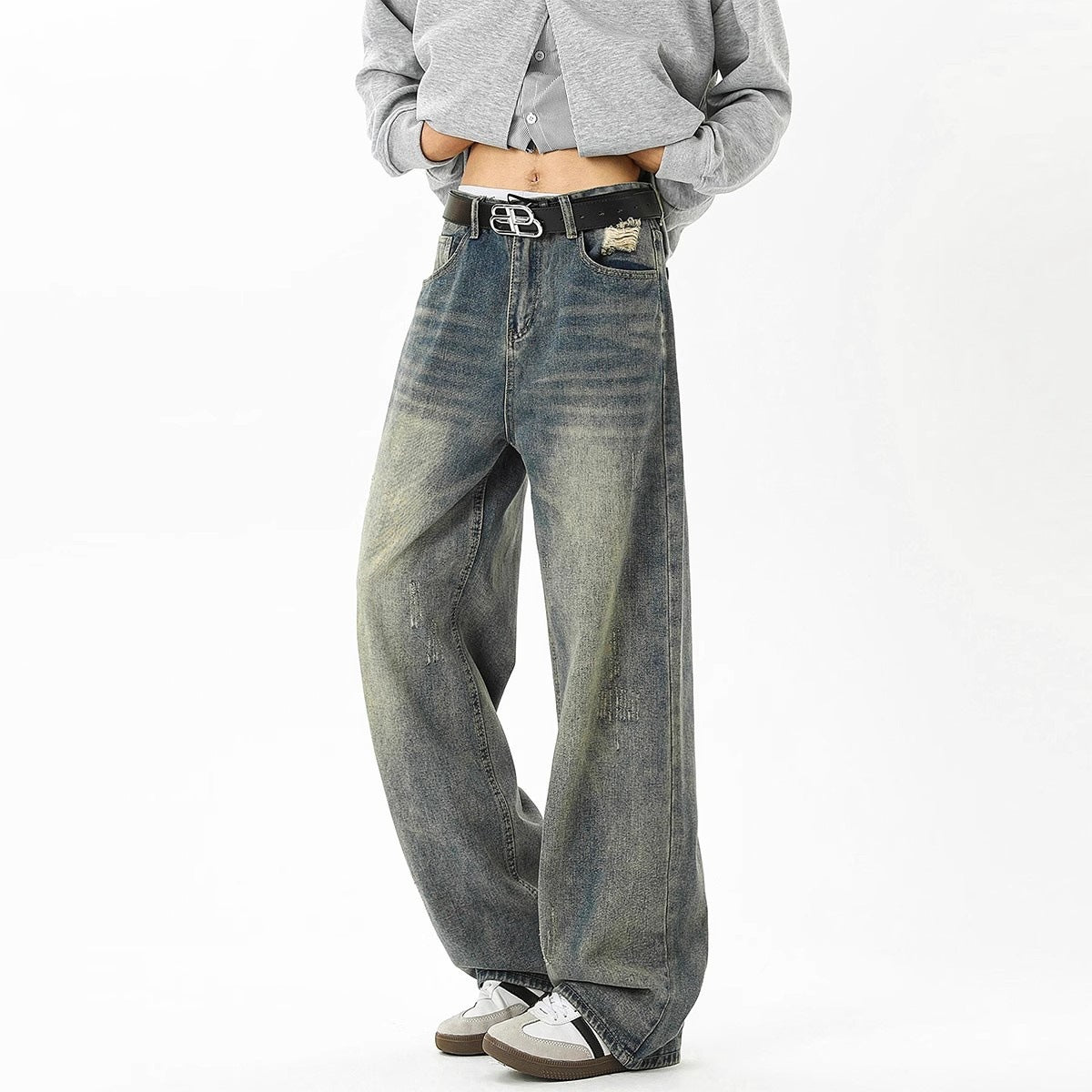 Heritage Wash Wide-Leg Jeans