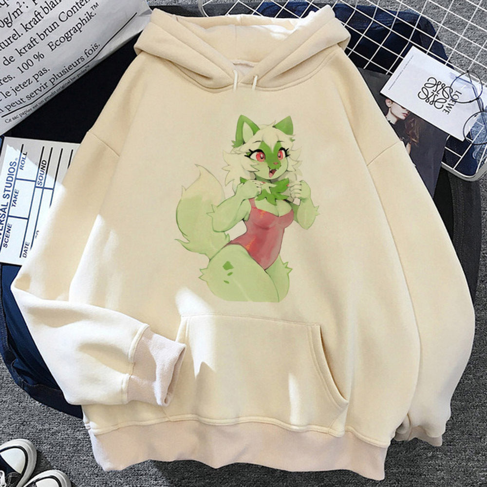 Fuzzy Icon Graphic Hoodie