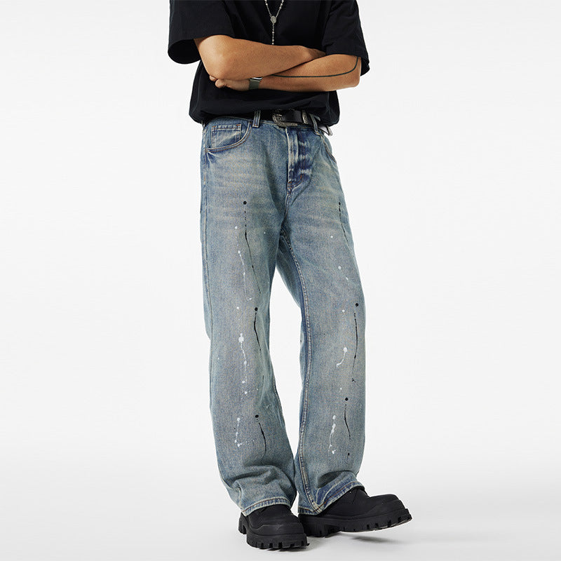 Paint Splatter Relaxed Jeans