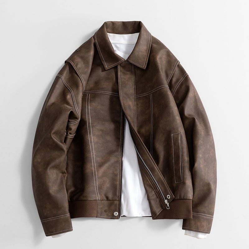 Vintage Washed Leather Jacket