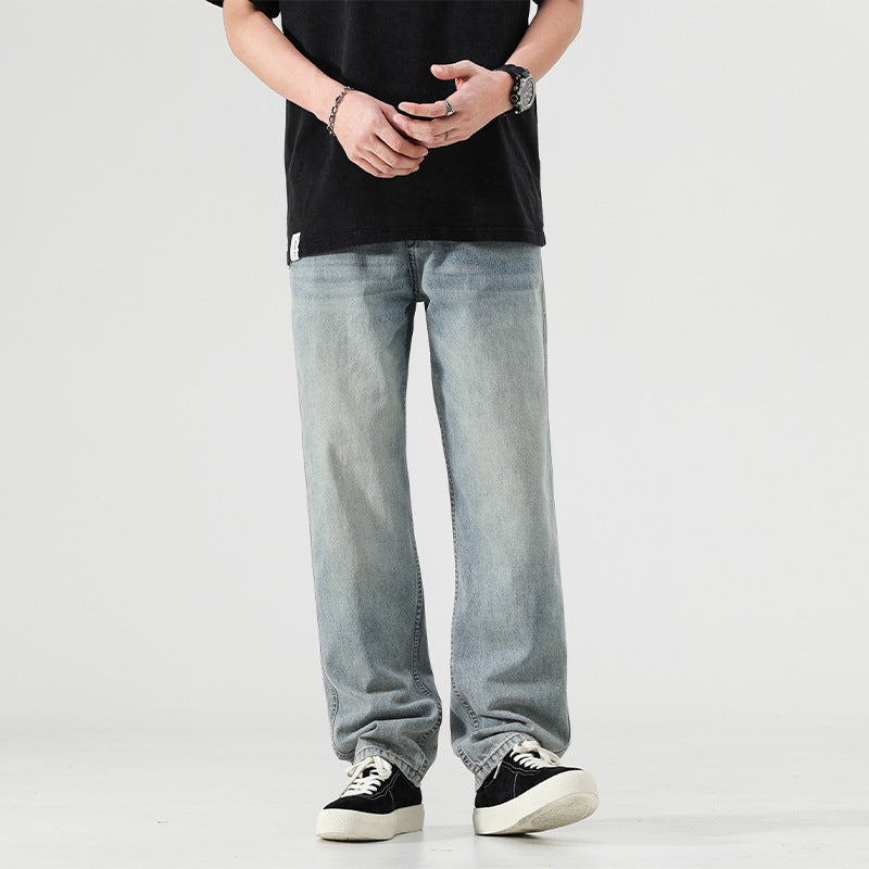 Faded Wide-Leg Jeans