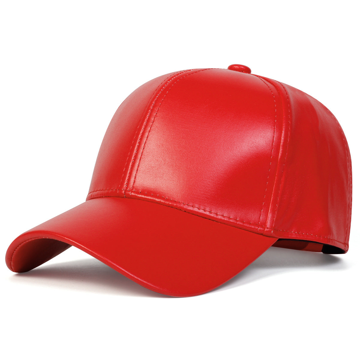 Glossed Faux Leather Cap
